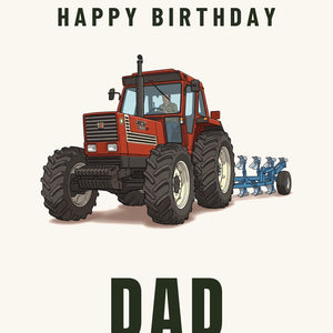 Furrow & Fields Greeting Card Happy Birthday Dad Fiat 1880 | Greeting Card Quality Farmers Merch