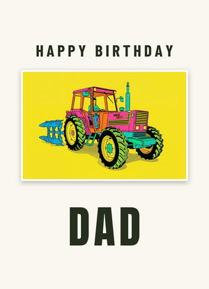 Furrow & Fields Greeting Card Happy Birthday Dad Fiat 1880 Pop Art | Greeting Card Quality Farmers Merch