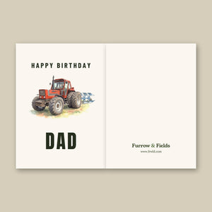 Furrow & Fields Greeting Card Happy Birthday Dad Fiat 1880 Watercolour | Greeting Card Quality Farmers Merch