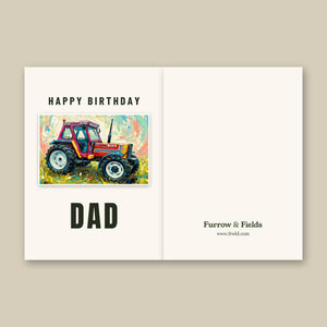 Furrow & Fields Greeting Card Happy Birthday Dad Fiat 90-90 DT Splash Art | Greeting Card Quality Farmers Merch