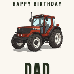 Furrow & Fields Greeting Card Happy Birthday Dad Fiat F140 | Greeting Card Quality Farmers Merch