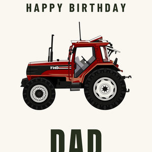Furrow & Fields Greeting Card Happy Birthday Dad Fiat F140 Turbo | Greeting Card Quality Farmers Merch