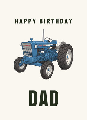 Furrow & Fields Greeting Card Happy Birthday Dad Ford 5000 Cartoon | Greeting Card Quality Farmers Merch