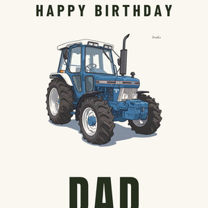 Furrow & Fields Greeting Card Happy Birthday Dad Ford 5610 Force II | Greeting Card Quality Farmers Merch
