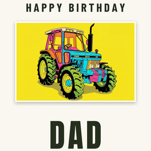 Furrow & Fields Greeting Card Happy Birthday Dad Ford 5610 Force II Pop Art | Greeting Card Quality Farmers Merch