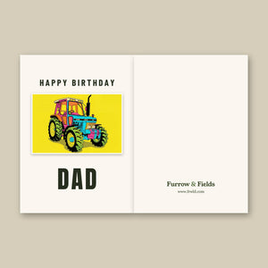 Furrow & Fields Greeting Card Happy Birthday Dad Ford 5610 Force II Pop Art | Greeting Card Quality Farmers Merch