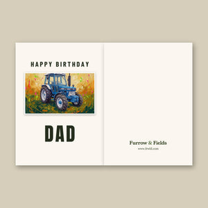 Furrow & Fields Greeting Card Happy Birthday Dad Ford 5610 Force II Splash Art | Greeting Card Quality Farmers Merch