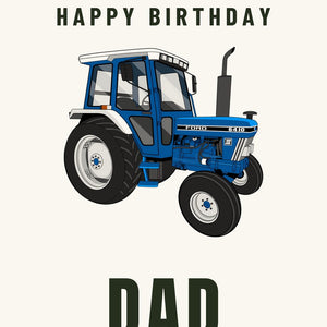 Furrow & Fields Greeting Card Happy Birthday Dad Ford 6410 2WD | Greeting Card Quality Farmers Merch