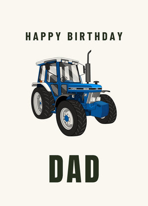 Furrow & Fields Greeting Card Happy Birthday Dad Ford 6410 4WD | Greeting Card Quality Farmers Merch