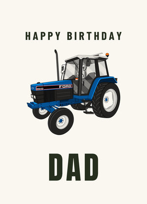 Furrow & Fields Greeting Card Happy Birthday Dad Ford 6640 2WD | Greeting Card Quality Farmers Merch