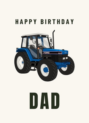 Furrow & Fields Greeting Card Happy Birthday Dad Ford 6640 SE 4WD | Greeting Card Quality Farmers Merch