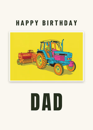 Furrow & Fields Greeting Card Happy Birthday Dad Ford 6640 SLE Pop Art | Greeting Card Quality Farmers Merch