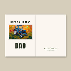 Furrow & Fields Greeting Card Happy Birthday Dad Ford 6640 SLE Splash Art | Greeting Card Quality Farmers Merch