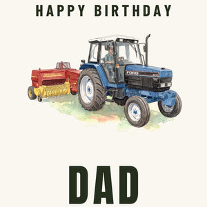 Furrow & Fields Greeting Card Happy Birthday Dad Ford 6640 SLE Watercolour | Greeting Card Quality Farmers Merch