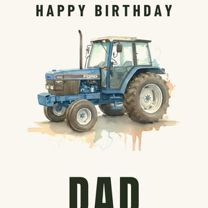Furrow & Fields Greeting Card Happy Birthday Dad Ford 6640 Watercolour | Greeting Card Quality Farmers Merch