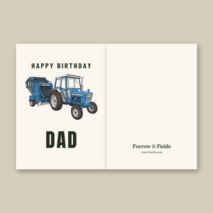 Furrow & Fields Greeting Card Happy Birthday Dad Ford 7600 Cartoon | Greeting Card Quality Farmers Merch