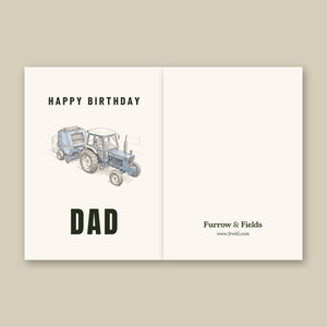 Furrow & Fields Greeting Card Happy Birthday Dad Ford 7600 Pencil Sketch | Greeting Card Quality Farmers Merch