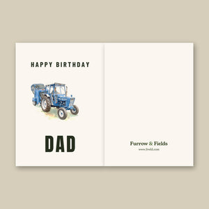 Furrow & Fields Greeting Card Happy Birthday Dad Ford 7600 Watercolour | Greeting Card Quality Farmers Merch