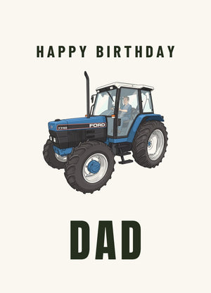 Furrow & Fields Greeting Card Happy Birthday Dad Ford 7740 Cartoon | Greeting Card Quality Farmers Merch