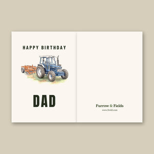 Furrow & Fields Greeting Card Happy Birthday Dad Ford 7810 Generation III Watercolour | Greeting Card Quality Farmers Merch
