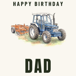 Furrow & Fields Greeting Card Happy Birthday Dad Ford 7810 Generation III Watercolour | Greeting Card Quality Farmers Merch