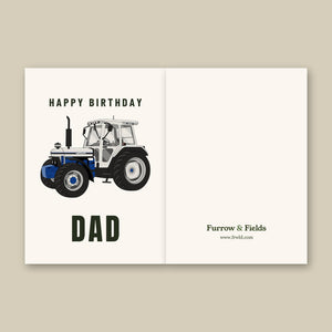 Furrow & Fields Greeting Card Happy Birthday Dad Ford 7810 Jubilee Edition Silver Tractor | Greeting Card Quality Farmers Merch