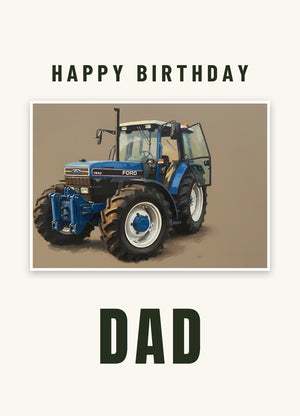 Furrow & Fields Greeting Card Happy Birthday Dad Ford 7840 Oil Painting | Greeting Card Quality Farmers Merch