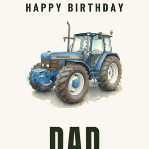 Furrow & Fields Greeting Card Happy Birthday Dad Ford 8340 Watercolour | Greeting Card Quality Farmers Merch