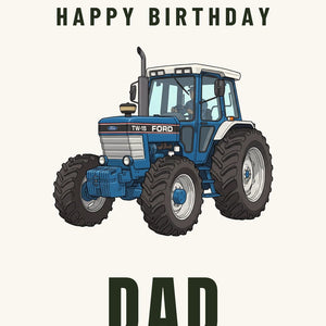Furrow & Fields Greeting Card Happy Birthday Dad Ford TW 15 Cartoon | Greeting Card Quality Farmers Merch