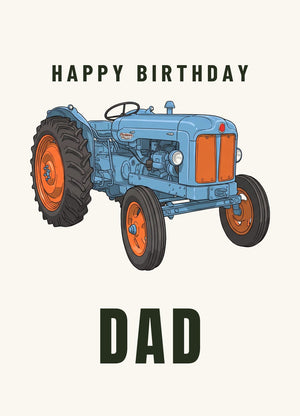 Furrow & Fields Greeting Card Happy Birthday Dad Fordson Major Cartoon | Greeting Card Quality Farmers Merch