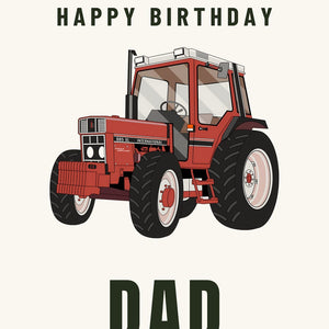 Furrow & Fields Greeting Card Happy Birthday Dad International 885 XL 4WD | Greeting Card Quality Farmers Merch