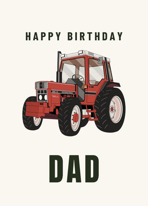 Furrow & Fields Greeting Card Happy Birthday Dad International 885 XL 4WD | Greeting Card Quality Farmers Merch