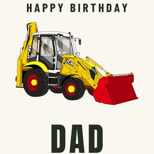 Furrow & Fields Greeting Card Happy Birthday Dad JCB 3CX 70th Anniversary Edition | Greeting Card Quality Farmers Merch