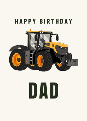 Furrow & Fields Greeting Card Happy Birthday Dad JCB 8330 Fastrac | Greeting Card Quality Farmers Merch