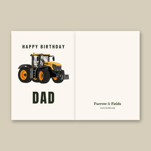 Furrow & Fields Greeting Card Happy Birthday Dad JCB 8330 Fastrac | Greeting Card Quality Farmers Merch