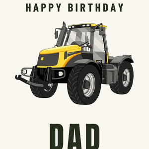Furrow & Fields Greeting Card Happy Birthday Dad JCB Fastrac 2170 | Greeting Card Quality Farmers Merch