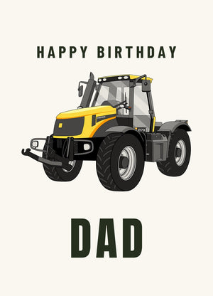 Furrow & Fields Greeting Card Happy Birthday Dad JCB Fastrac 2170 | Greeting Card Quality Farmers Merch