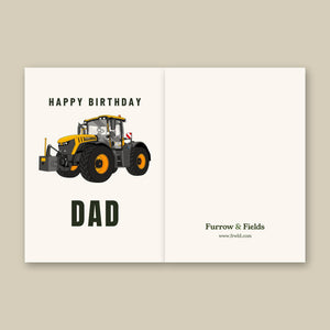 Furrow & Fields Greeting Card Happy Birthday Dad JCB Fastrac 4220 Icon | Greeting Card Quality Farmers Merch
