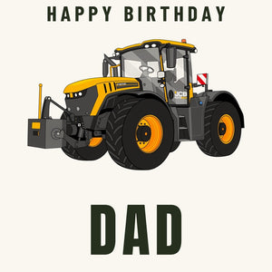 Furrow & Fields Greeting Card Happy Birthday Dad JCB Fastrac 4220 Icon | Greeting Card Quality Farmers Merch