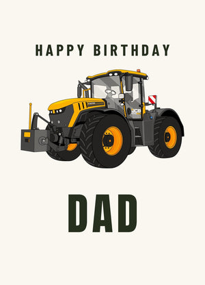 Furrow & Fields Greeting Card Happy Birthday Dad JCB Fastrac 4220 Icon | Greeting Card Quality Farmers Merch