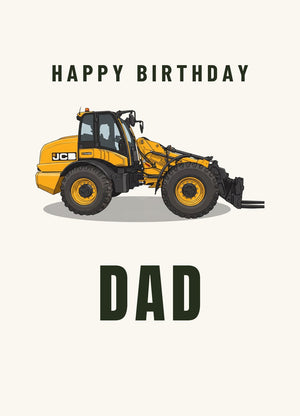 Furrow & Fields Greeting Card Happy Birthday Dad JCB TM420 | Greeting Card Quality Farmers Merch