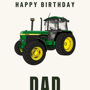 Furrow & Fields Greeting Card Happy Birthday Dad John Deere 3650 | Greeting Card Quality Farmers Merch