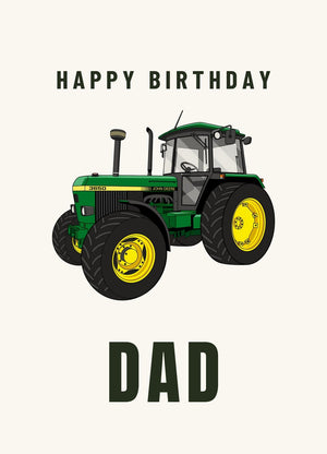 Furrow & Fields Greeting Card Happy Birthday Dad John Deere 3650 | Greeting Card Quality Farmers Merch