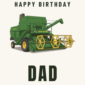 Furrow & Fields Greeting Card Happy Birthday Dad John Deere 530 | Greeting Card Quality Farmers Merch