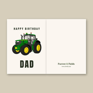 Furrow & Fields Greeting Card Happy Birthday Dad John Deere 6120 M | Greeting Card Quality Farmers Merch