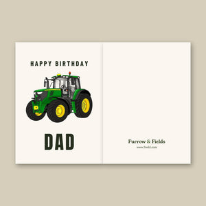 Furrow & Fields Greeting Card Happy Birthday Dad John Deere 6155 M | Greeting Card Quality Farmers Merch