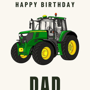 Furrow & Fields Greeting Card Happy Birthday Dad John Deere 6155 M | Greeting Card Quality Farmers Merch