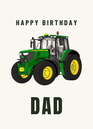 Furrow & Fields Greeting Card Happy Birthday Dad John Deere 6155 M | Greeting Card Quality Farmers Merch