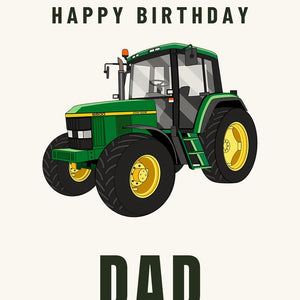 Furrow & Fields Greeting Card Happy Birthday Dad John Deere 6800 | Greeting Card Quality Farmers Merch