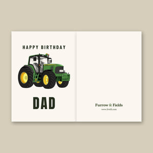 Furrow & Fields Greeting Card Happy Birthday Dad John Deere 6930 Premium | Greeting Card Quality Farmers Merch